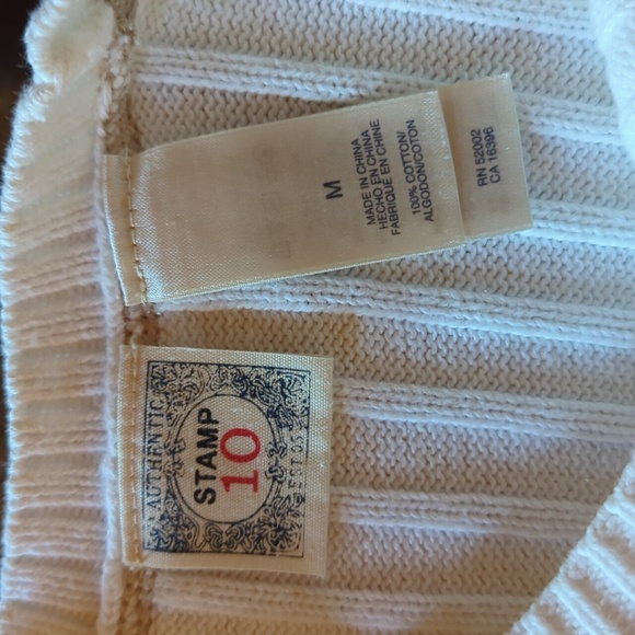 Stamp 10 Men's Cotton Ribbed Crewneck Sweater with Top-stitching. Sz M - Picture 5 of 12